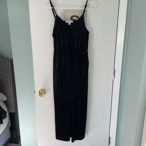 Popsugar black velvet jumpsuit, size S